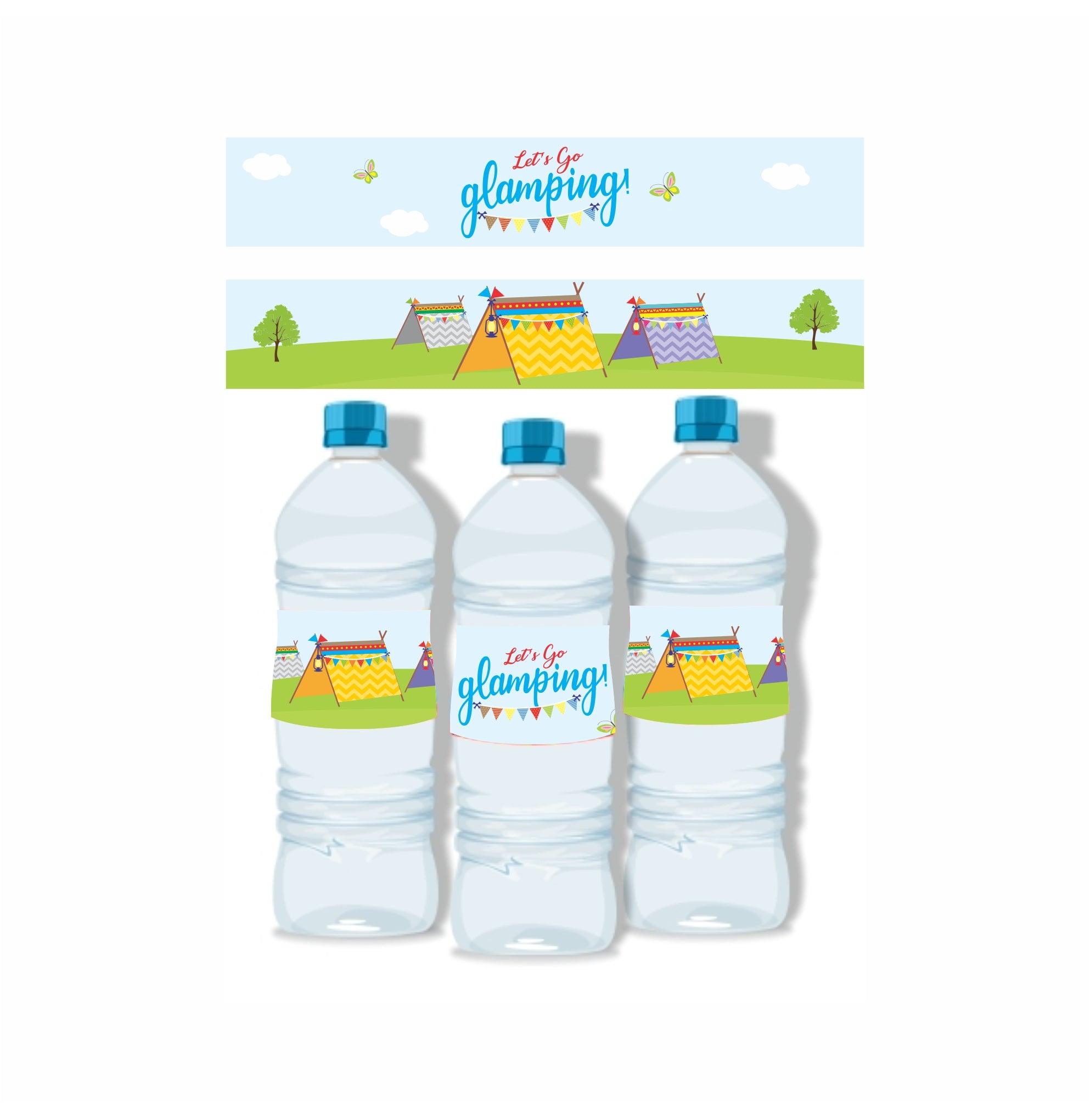 Camping Theme Water Bottle Labels THEME PARTIES Pretty UR Party   