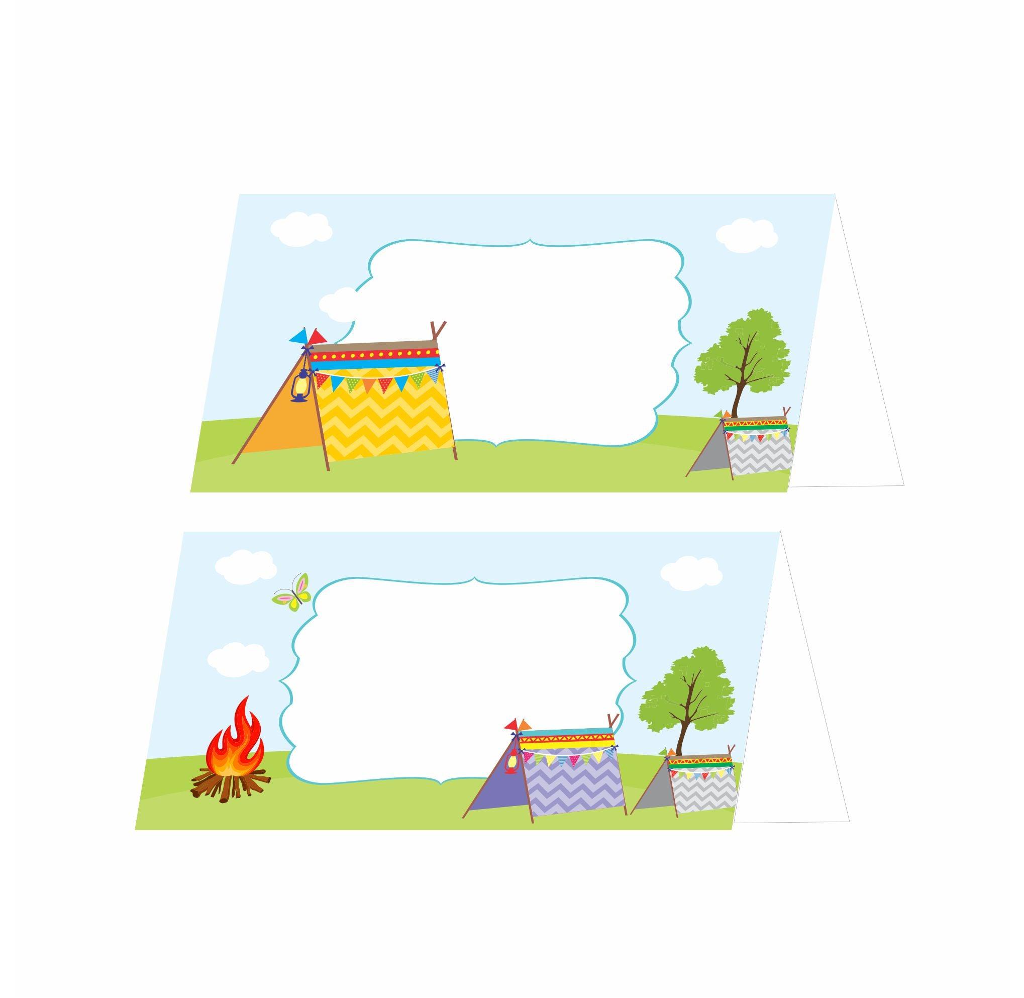 Camping Theme Food Labels / Buffet Table Cards THEME PARTIES Pretty UR Party   