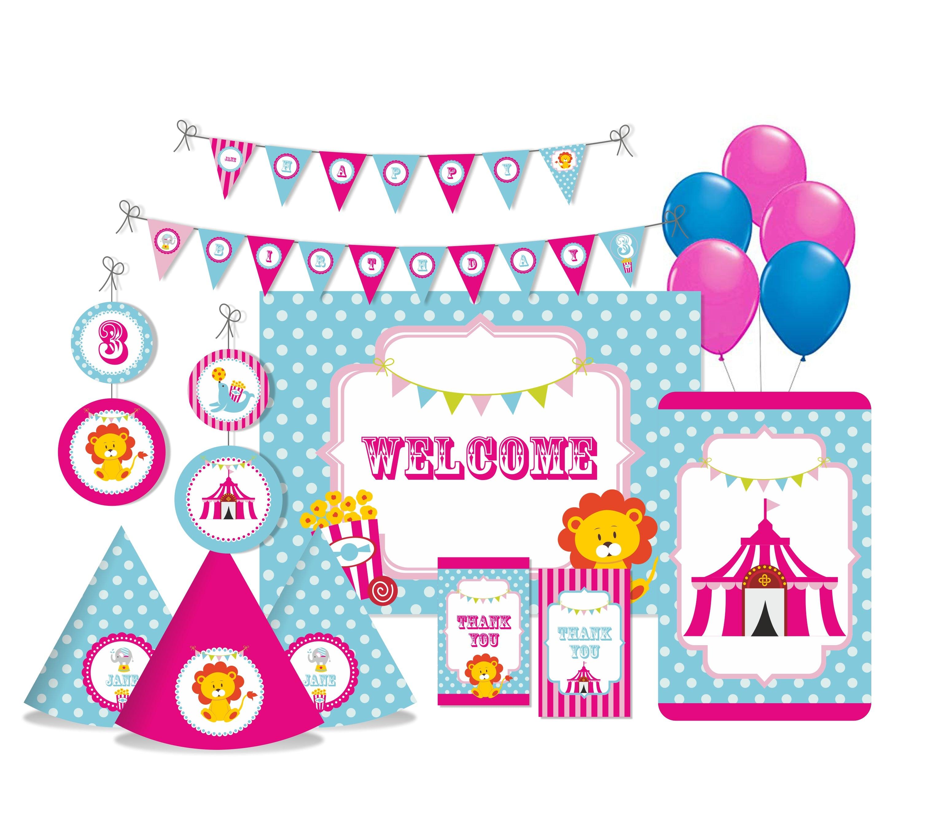 Girly Carnival Party Decorations Kit - 80 Pieces Combo Pack PACKAGES Pretty UR Party   
