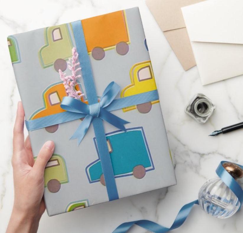 Colourful Cars Wrapping Paper 01 (Pack of 5) ACCESSORIES Pretty UR Party   