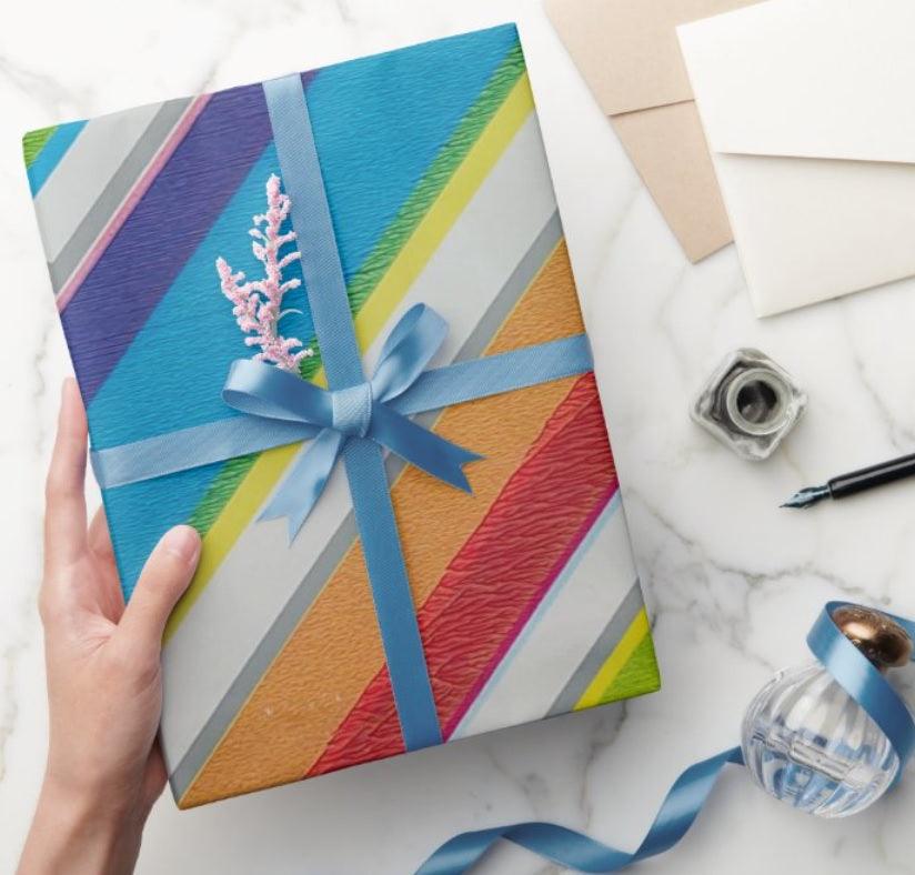 Multicolour Chevron Wrapping Paper (Pack of 5) ACCESSORIES Pretty UR Party   