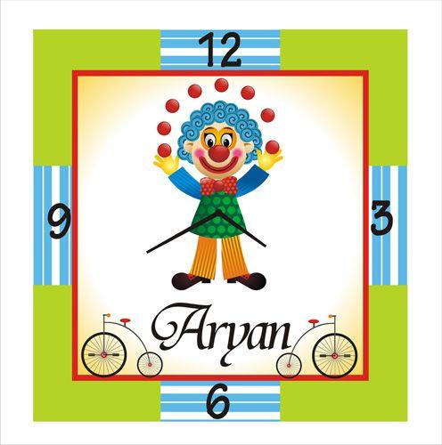 Personalised Circus Clock THEME PARTIES Pretty UR Party   