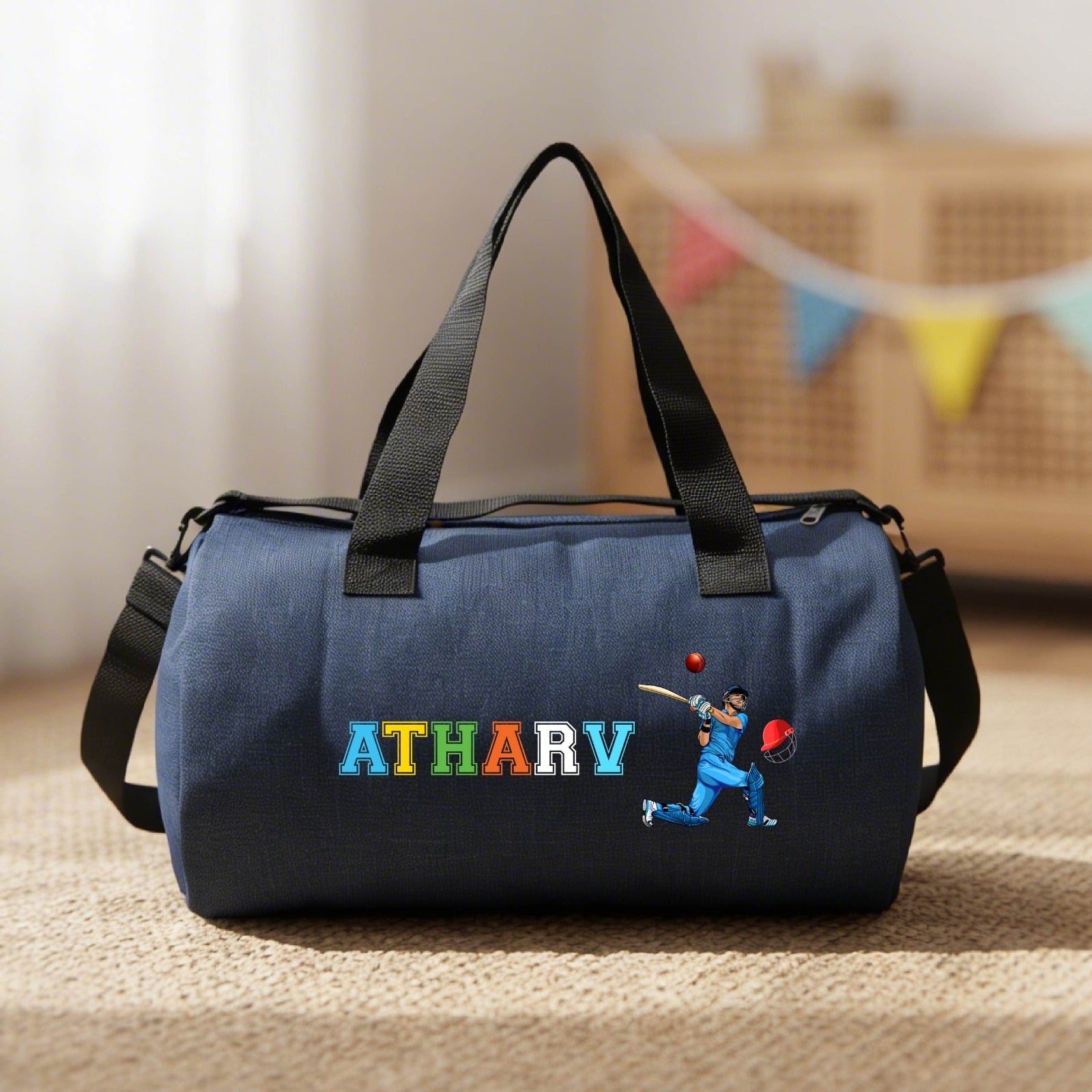 Personalised Denim Duffle Bag