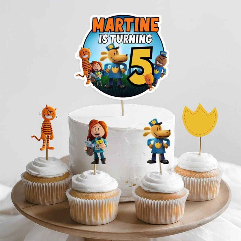 Personalised DogMan Printed Cake Topper