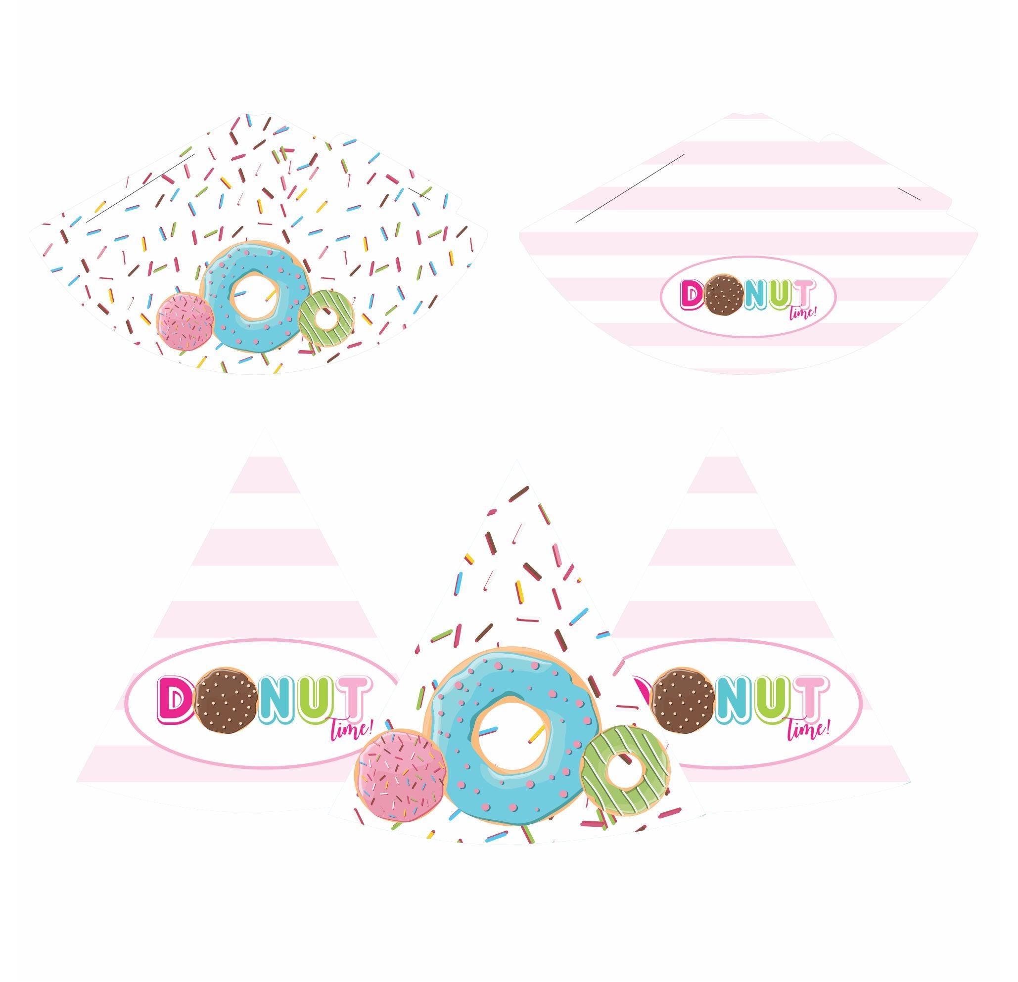 Donut Theme Hats - Pack of 10 THEME PARTIES Pretty UR Party   