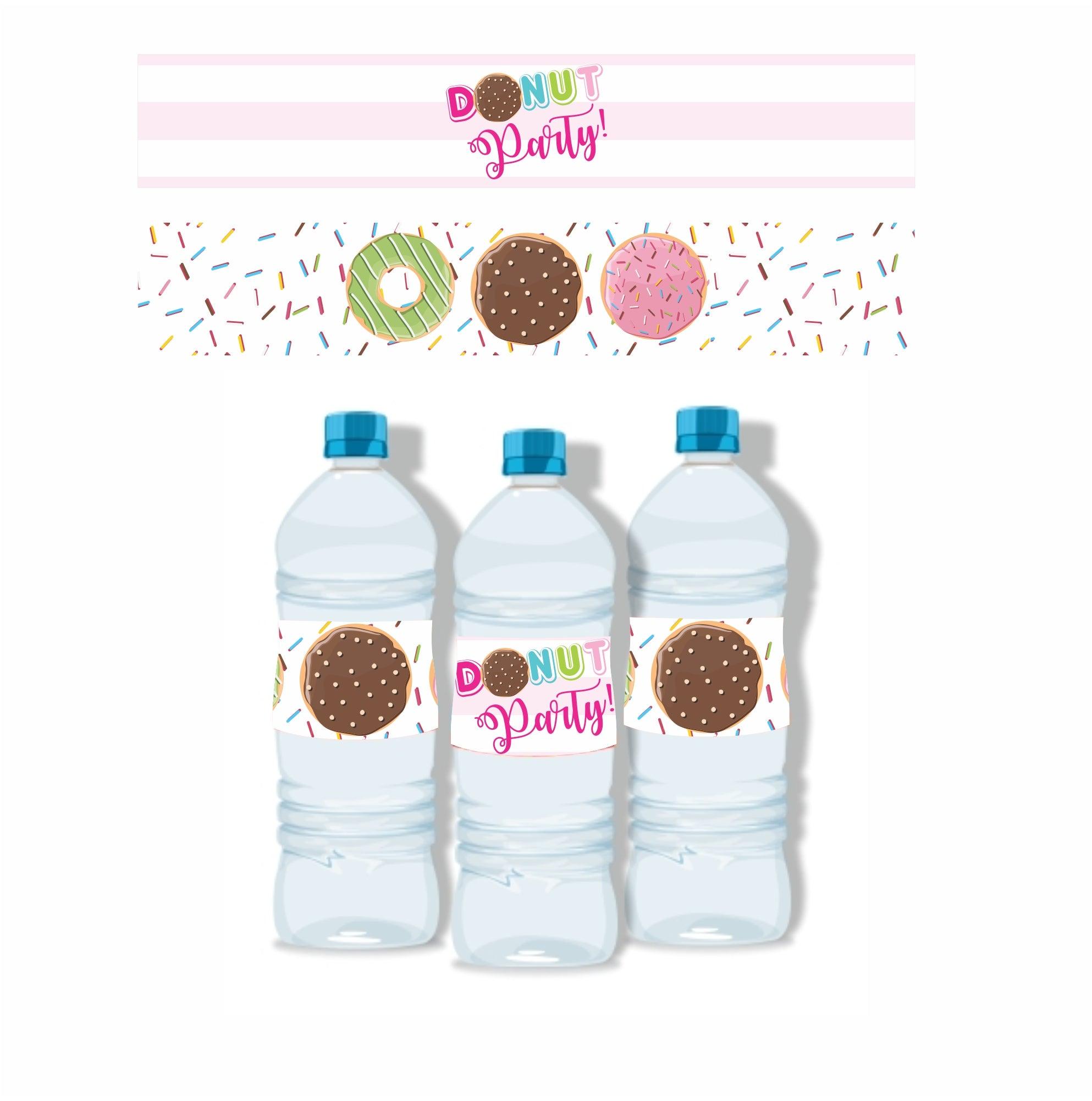 Donut Theme Water Bottle Labels THEME PARTIES Pretty UR Party   