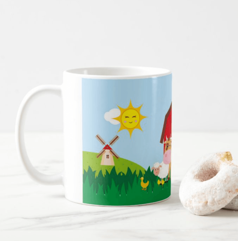 Personalised Farm Friends Mug THEME PARTIES Pretty UR Party   