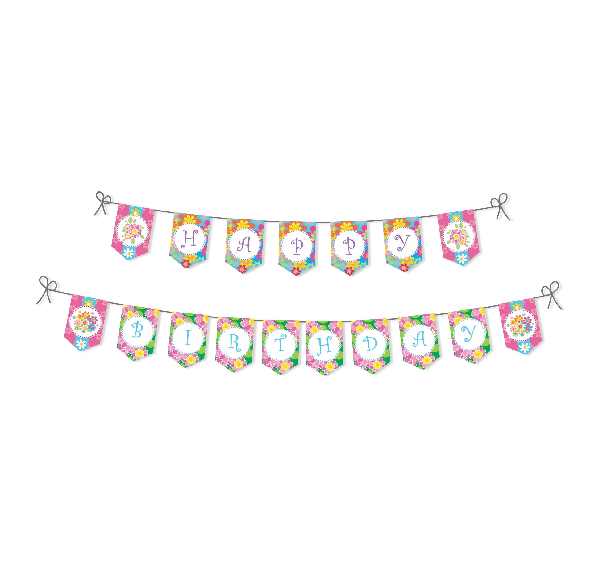 Flowers Theme Bunting THEME PARTIES Pretty UR Party   