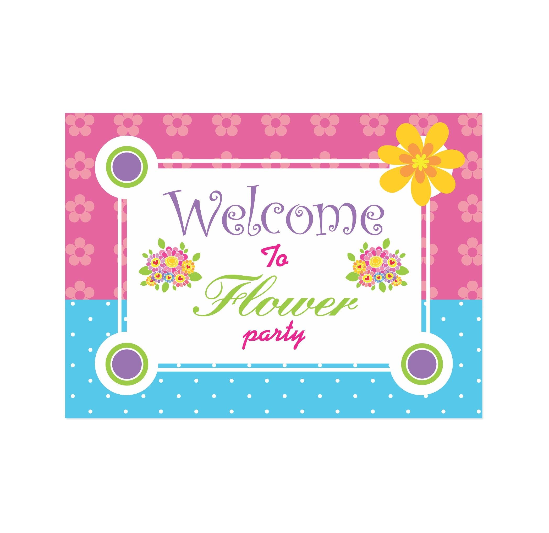 Flowers Theme Entrance Banner / Door Sign THEME PARTIES Pretty UR Party   