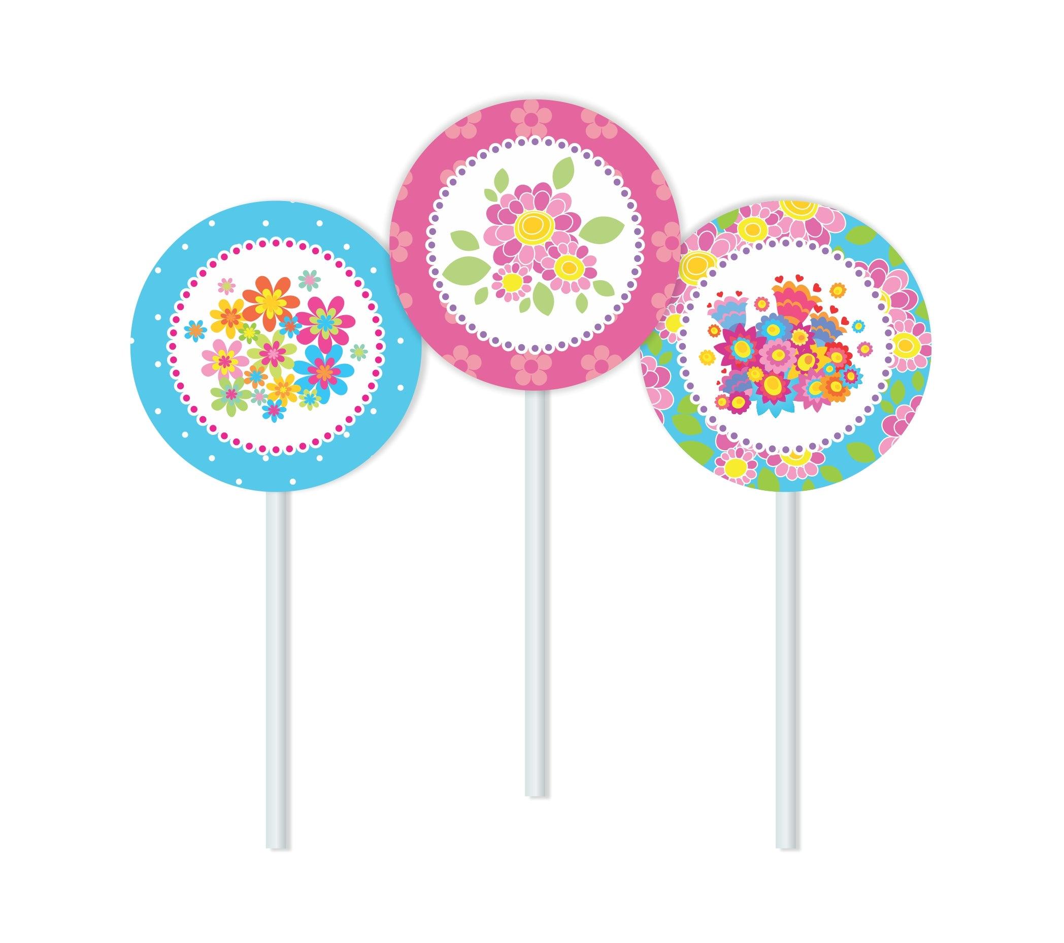 Flowers Theme Cupcake / Food Toppers THEME PARTIES Pretty UR Party   