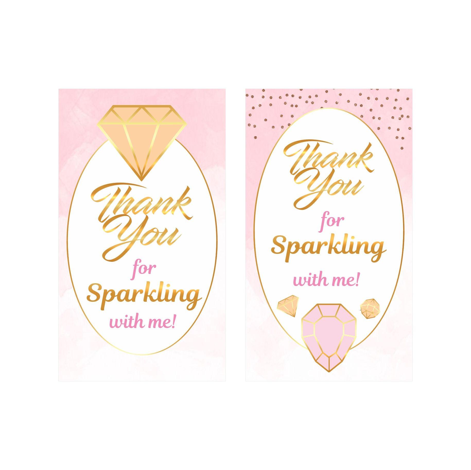 Gem and Glitter Theme Thank you Tags THEME PARTIES Pretty UR Party   