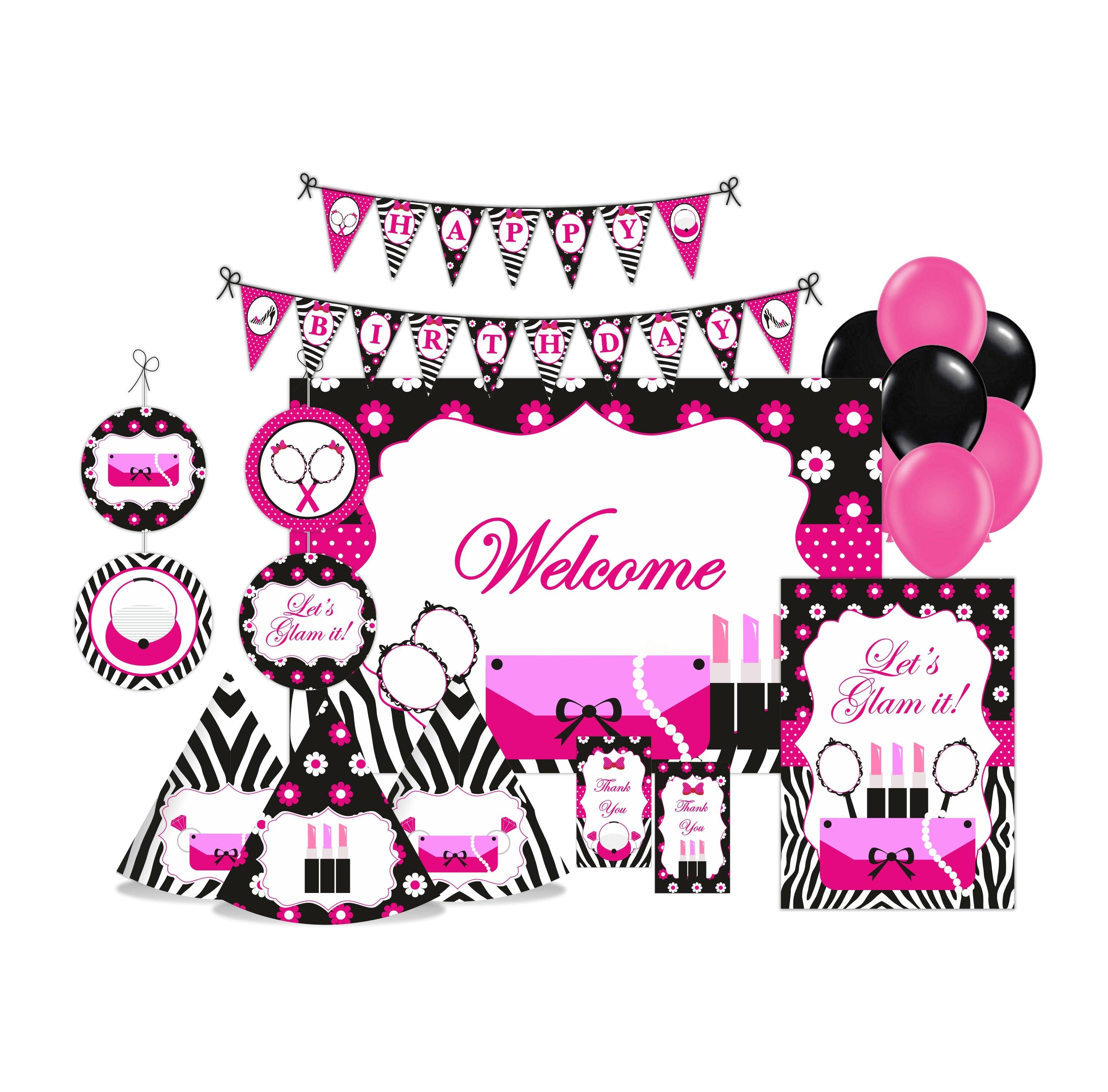 Glam Diva Party Decorations Kit - 80 pieces Combo Pack THEME PARTIES Pretty UR Party   