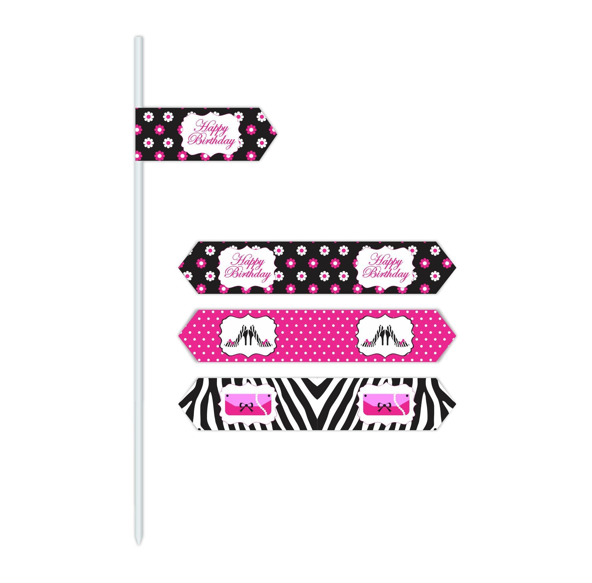 Glam Diva Drink Straws THEME PARTIES Pretty UR Party   