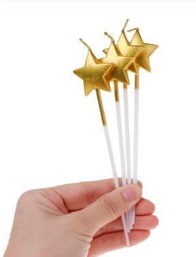 Golden Star Candle - Pack of 4 THEME PARTIES Pretty UR Party   