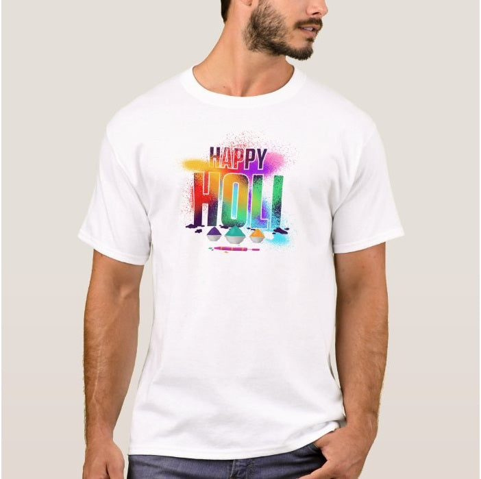 Happy Holi with colour T-shirt HOLI Pretty UR Party   