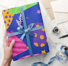 Blue Colourful Big Hearts Wrapping Paper (Pack of 5) ACCESSORIES Pretty UR Party   