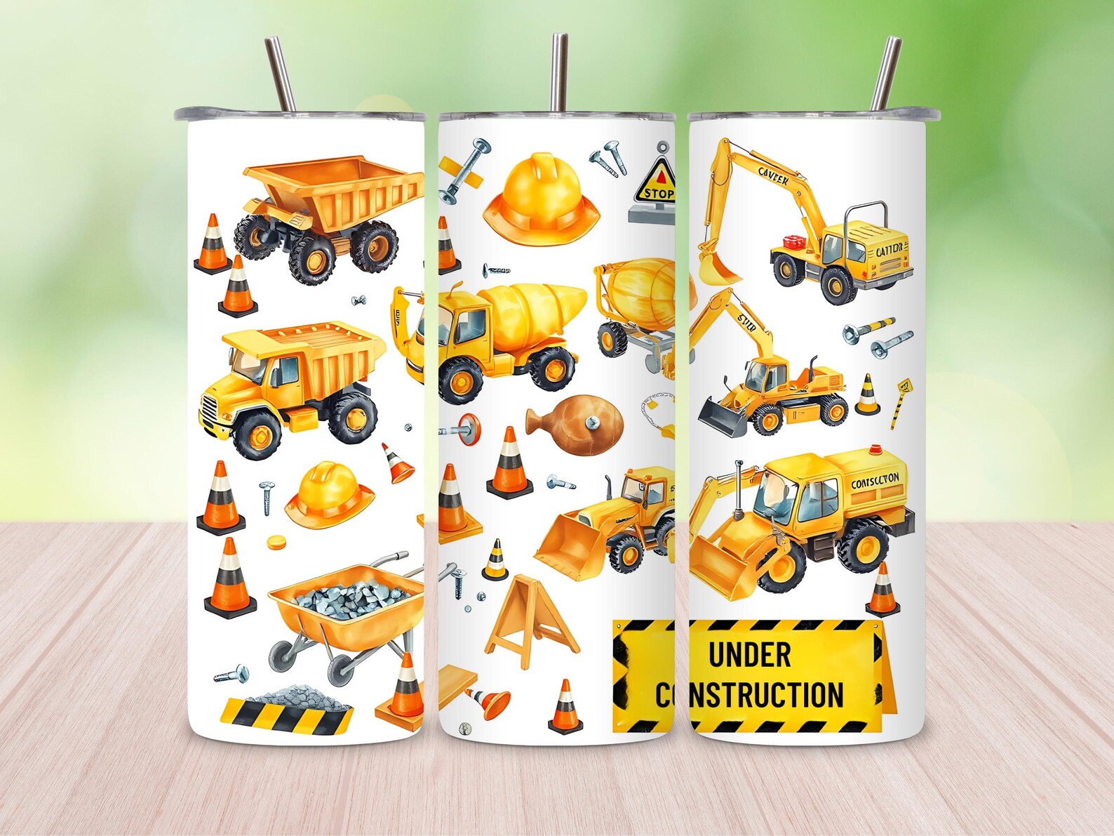 Construction theme Slim Tumbler - Pack of 1