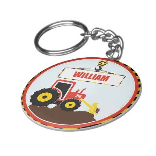 Personalised Construction Keychain THEME PARTIES Pretty UR Party   