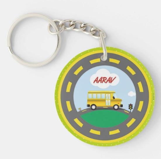 Personalised Wheels On The Bus Keychain THEME PARTIES Pretty UR Party   