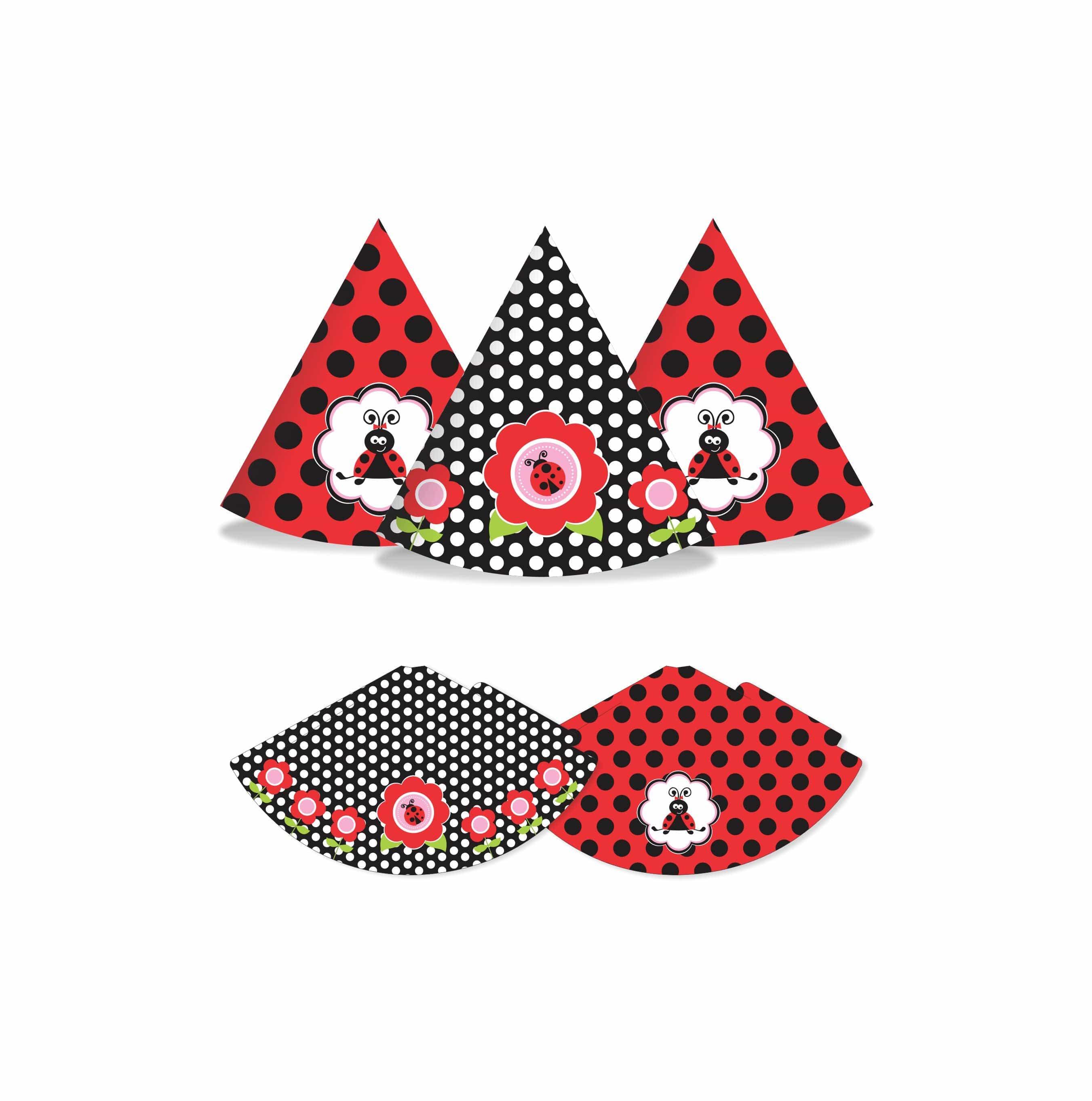 Lady Bug Hats - Pack of 10 THEME PARTIES Pretty UR Party   