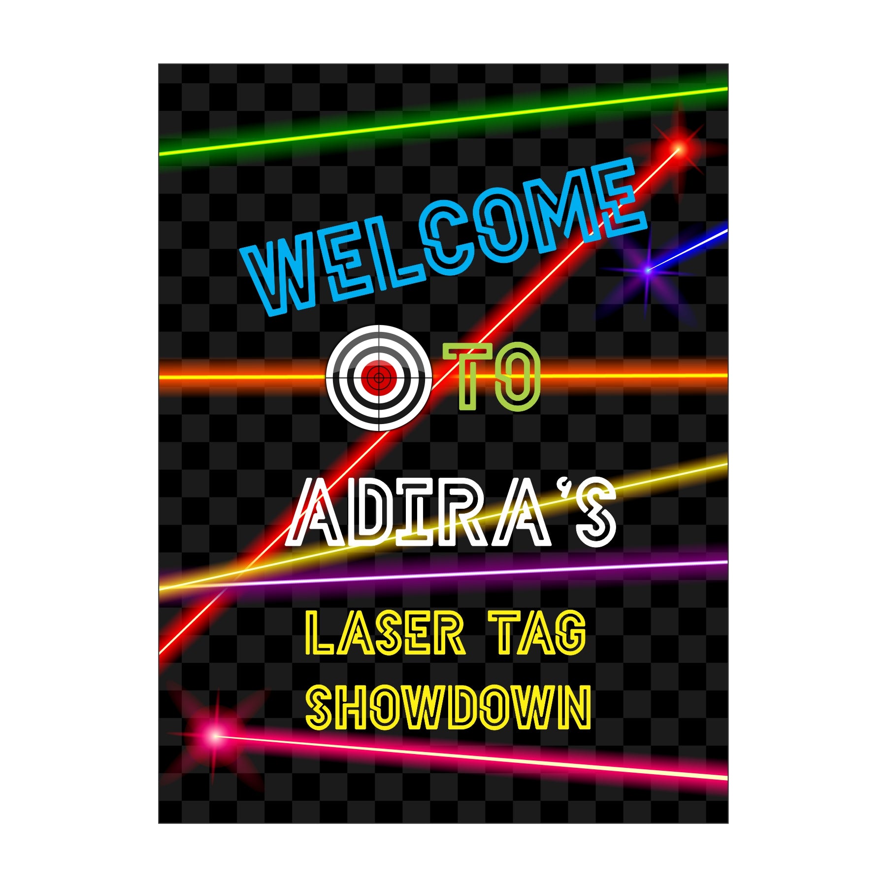 Laser Tag Welcome Board THEME PARTIES Pretty UR Party   