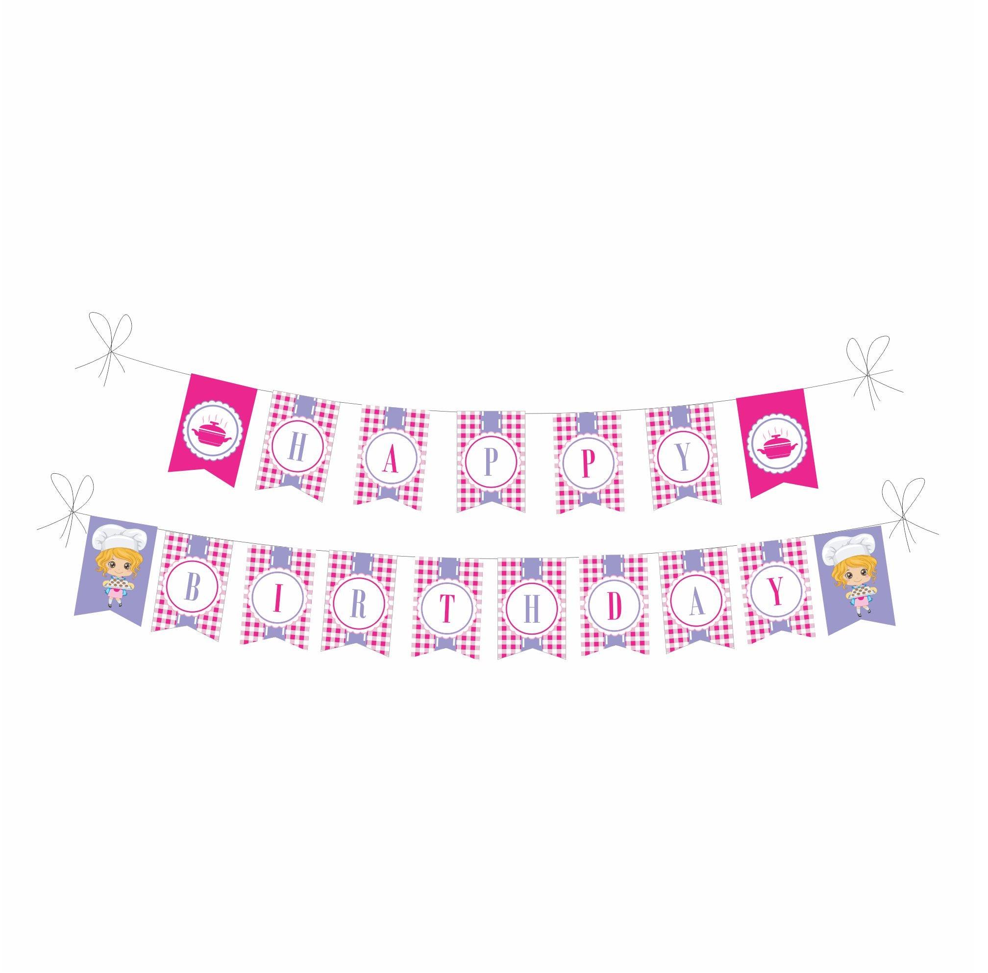 Little Baker Theme Bunting BIRTHDAYS Pretty UR Party   