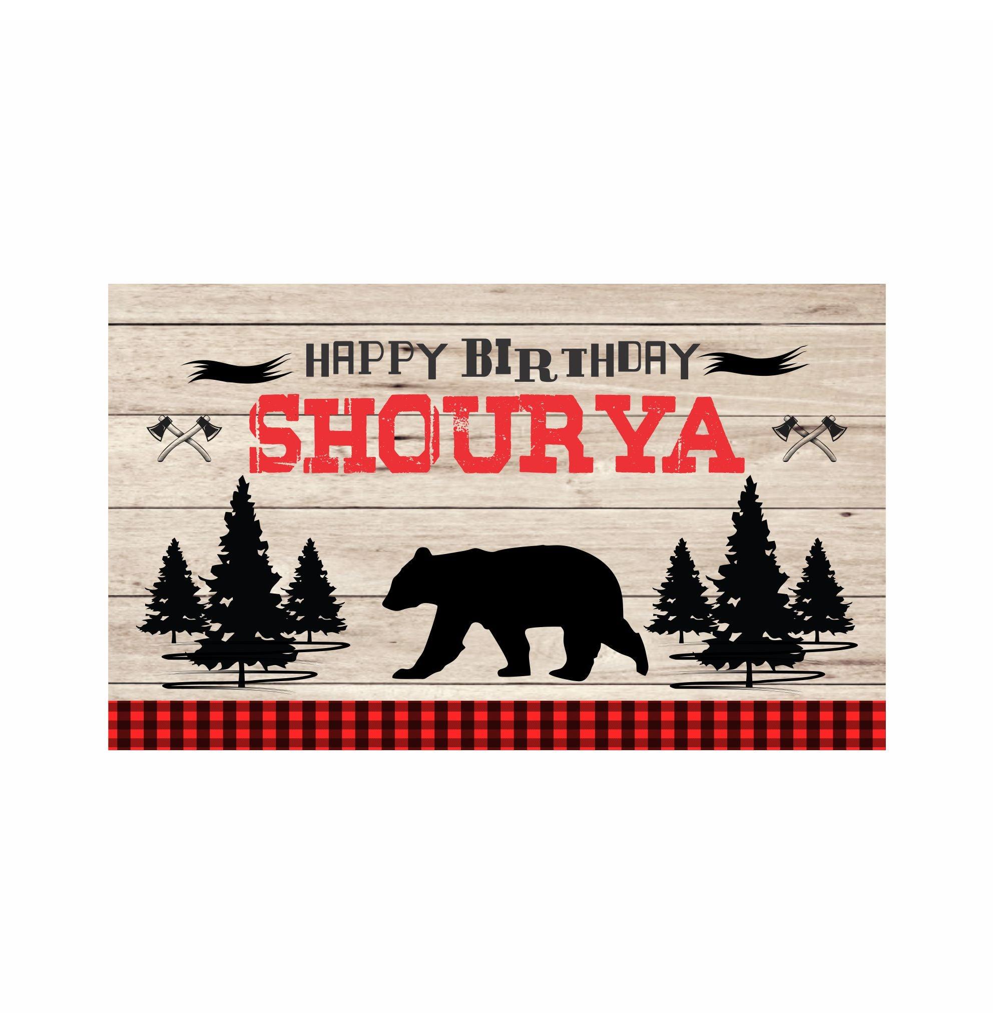 Lumberjack Theme Backdrop PERSONALISED Pretty UR Party   