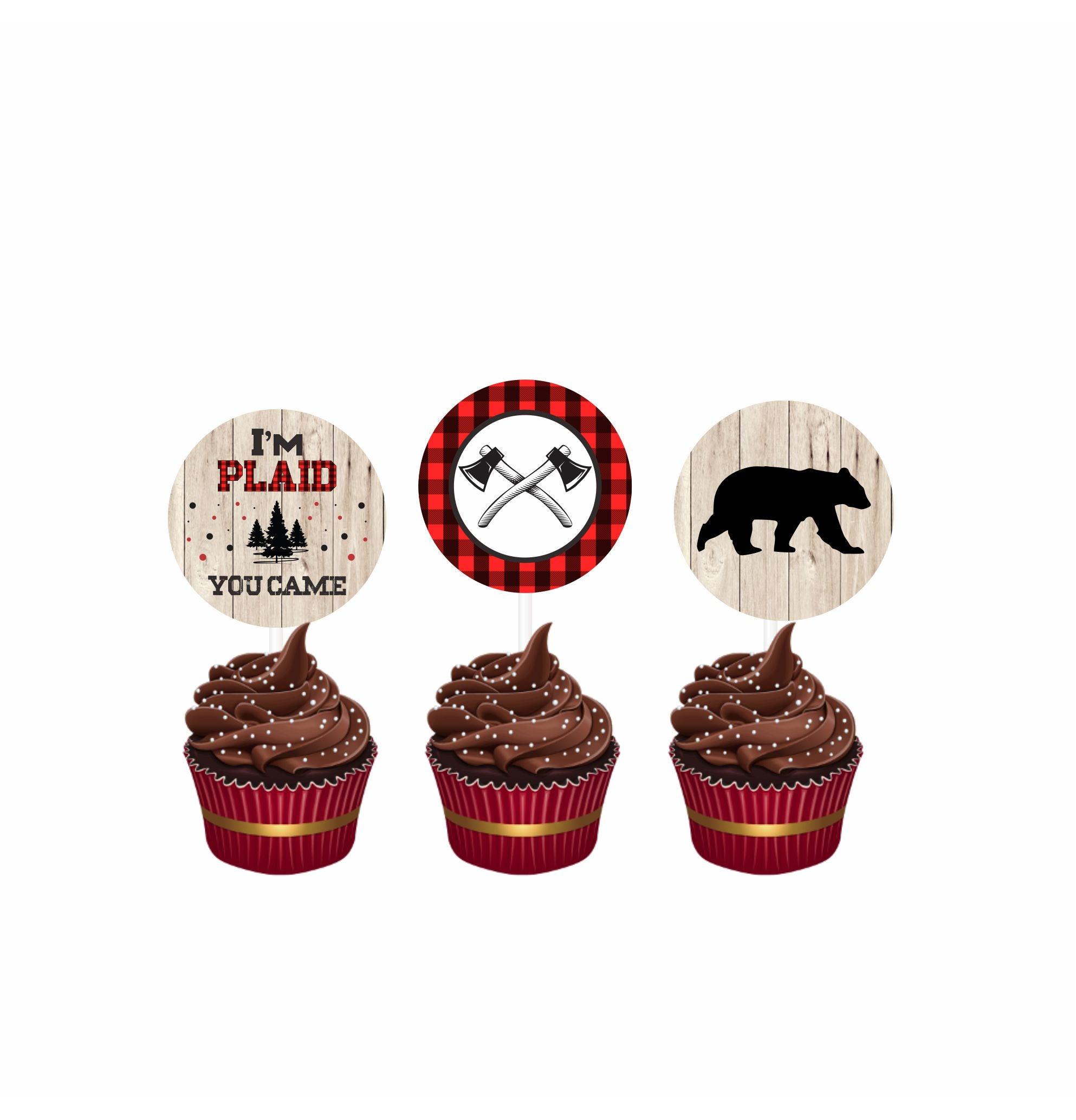 Lumberjack Theme Cupcake / Food Toppers THEME PARTIES Pretty UR Party   