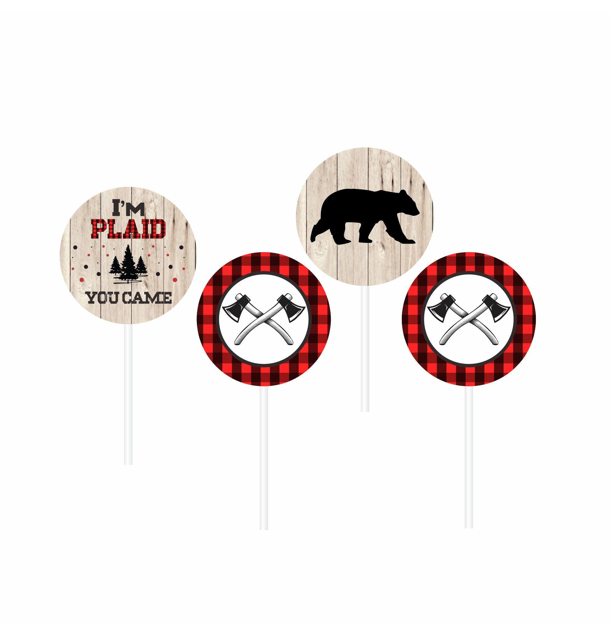 Lumberjack Theme Cupcake / Food Toppers THEME PARTIES Pretty UR Party   