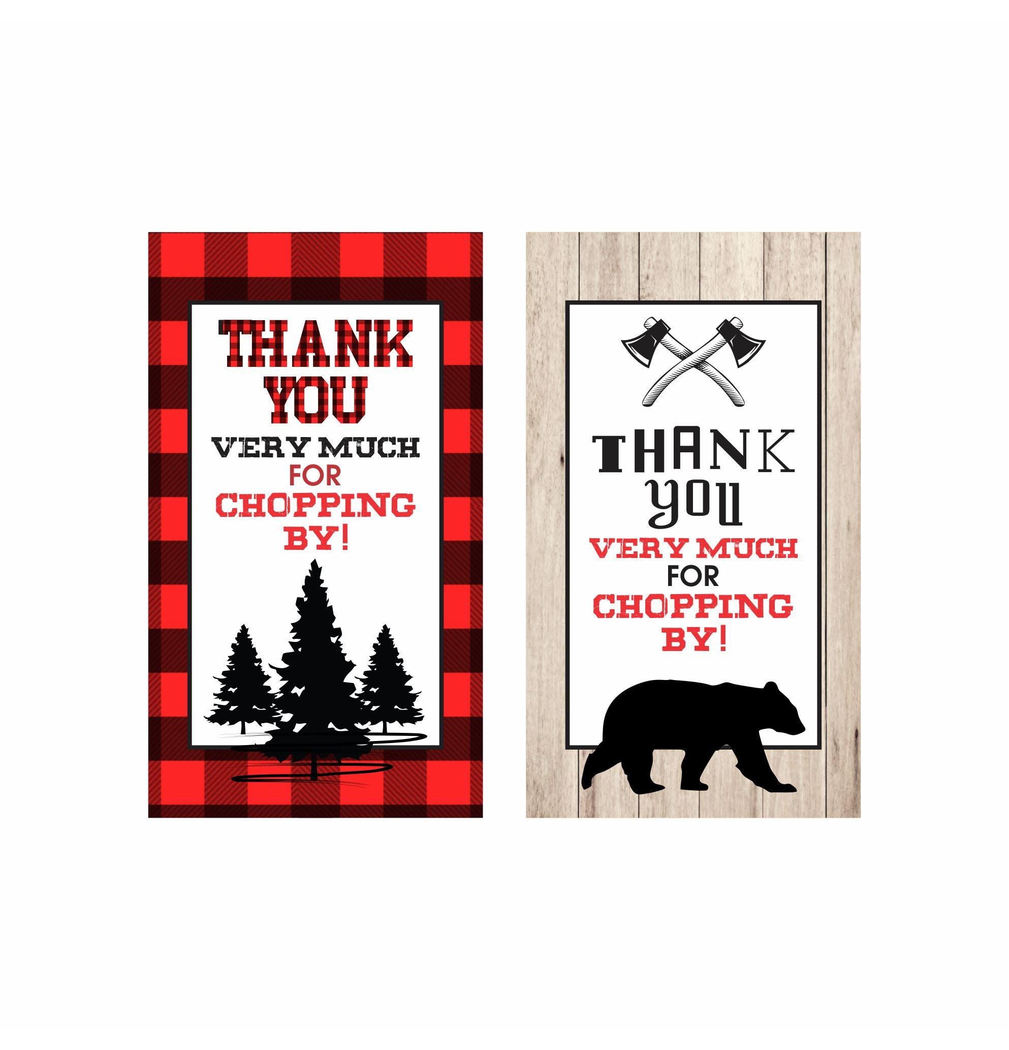 Lumberjack Theme Thank you Tags THEME PARTIES Pretty UR Party   
