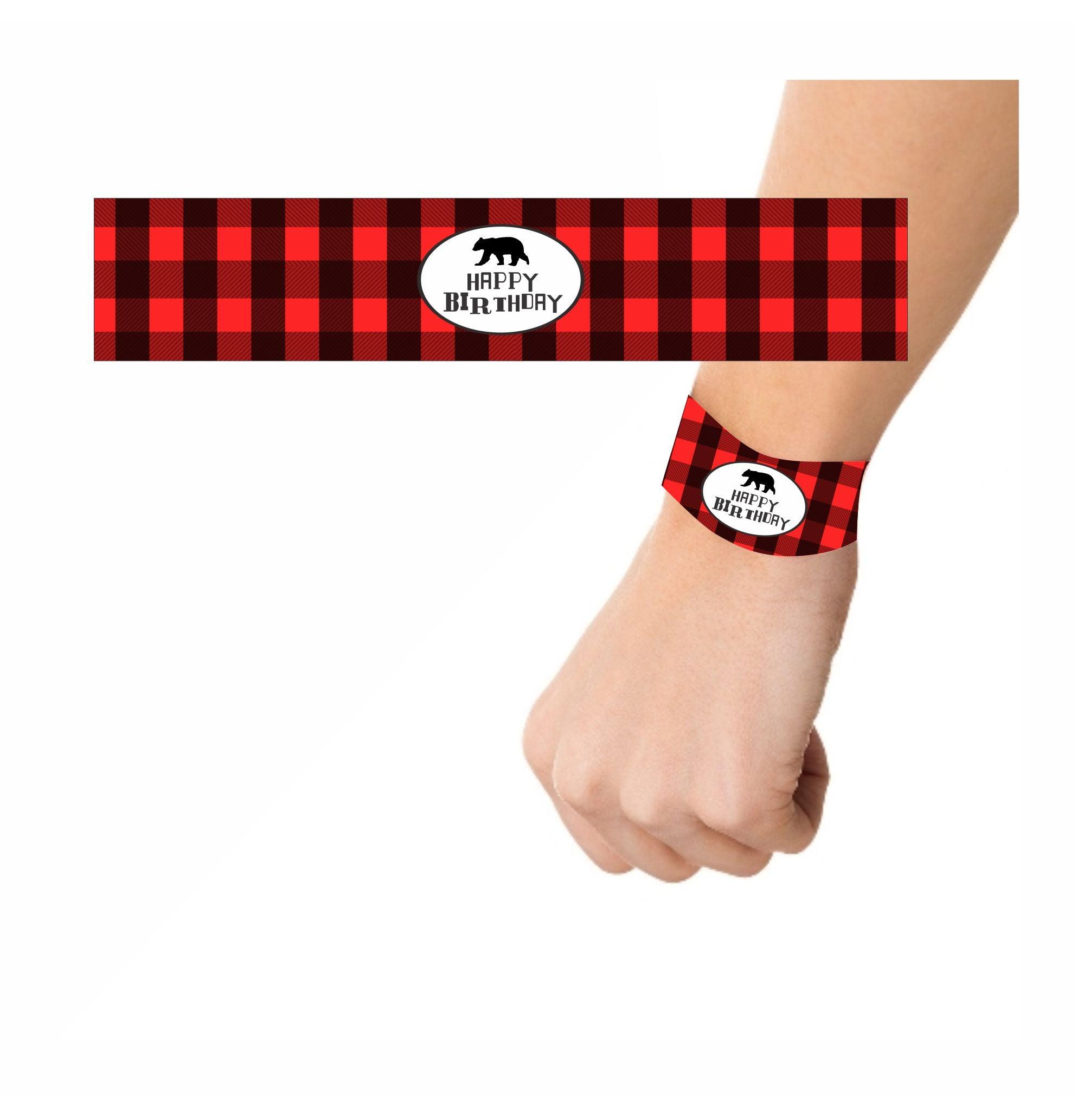 Lumberjack Theme Wrist Bands - Pack of 10 THEME PARTIES Pretty UR Party   