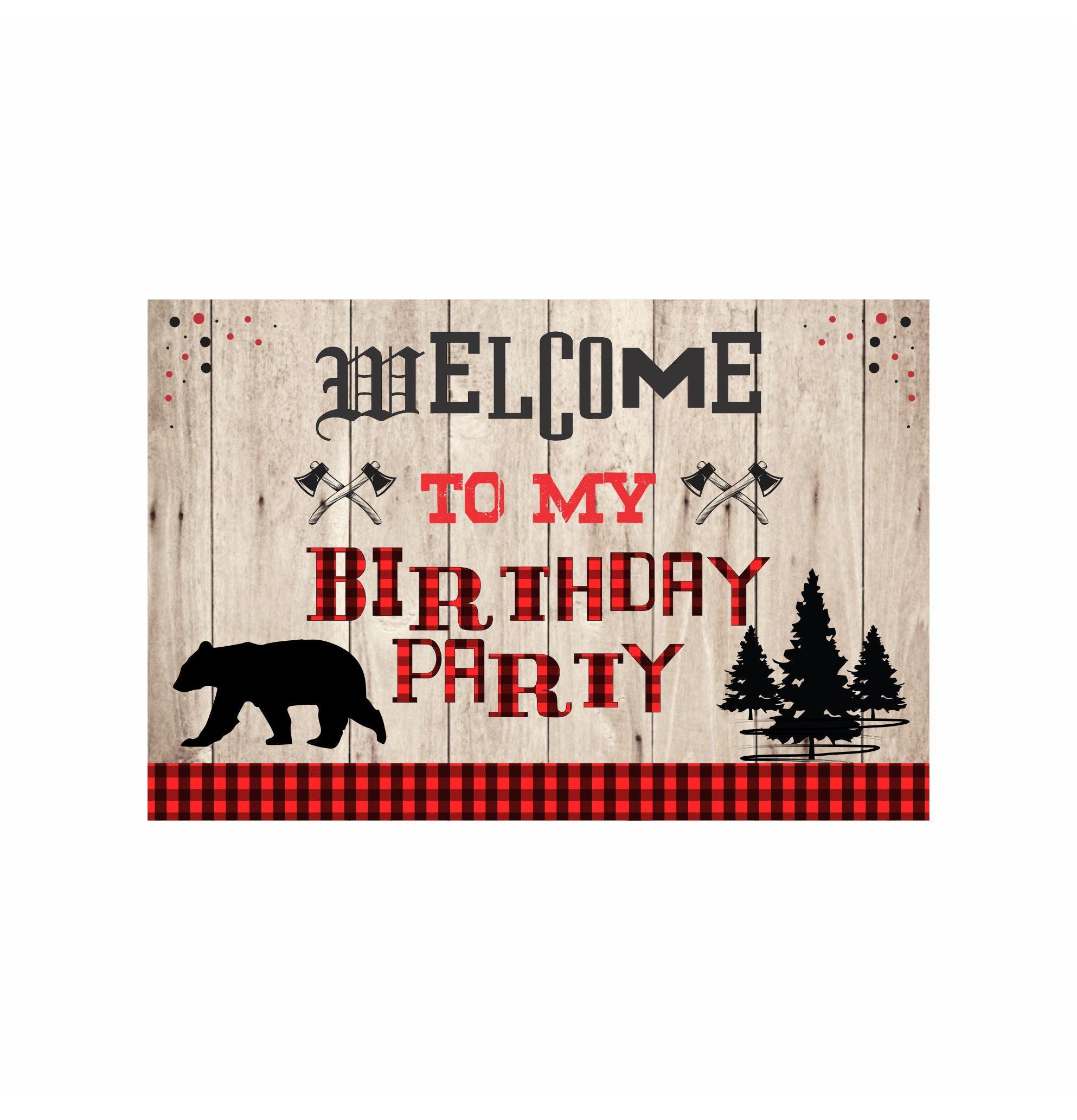 Lumberjack Theme Entrance Banner / Door Sign THEME PARTIES Pretty UR Party   