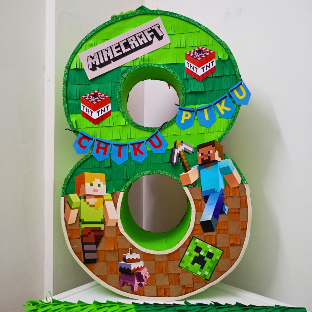 Handcrafted Minecraft Letter Pinata for Birthday Parties – PRETTY UR PARTY