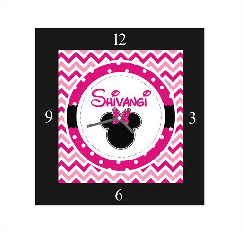 Personalised Minnie Mouse Clock RETURN GIFTS Pretty UR Party   