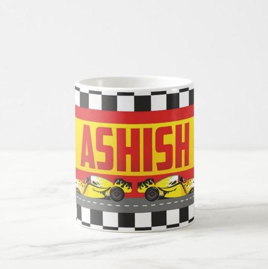 Personalised Race Car Mug THEME PARTIES Pretty UR Party   