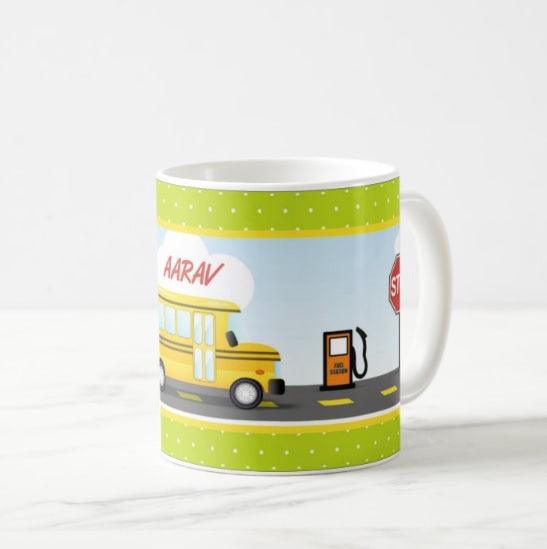 Personalised Wheels on the Bus Mug THEME PARTIES Pretty UR Party   
