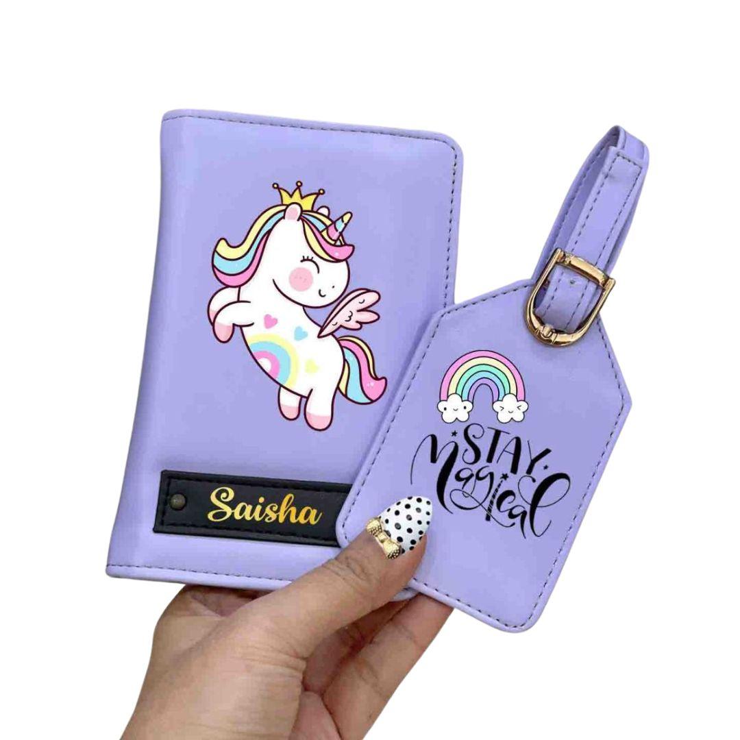 Unicorn Passport cover and Bag Tag Combo RETURN GIFTS Pretty UR Party   