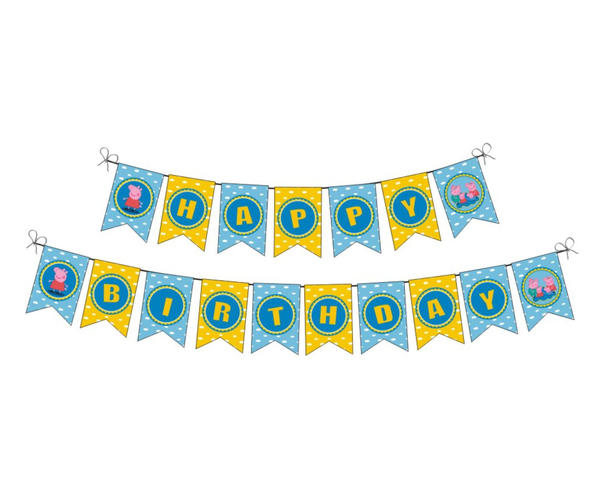 Peppa pig Inspired Bunting THEME PARTIES Pretty UR Party   