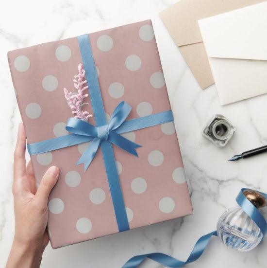 Pastel Pink polka dots Wrapping paper (pack of 5) RETURN GIFTS Pretty UR Party   