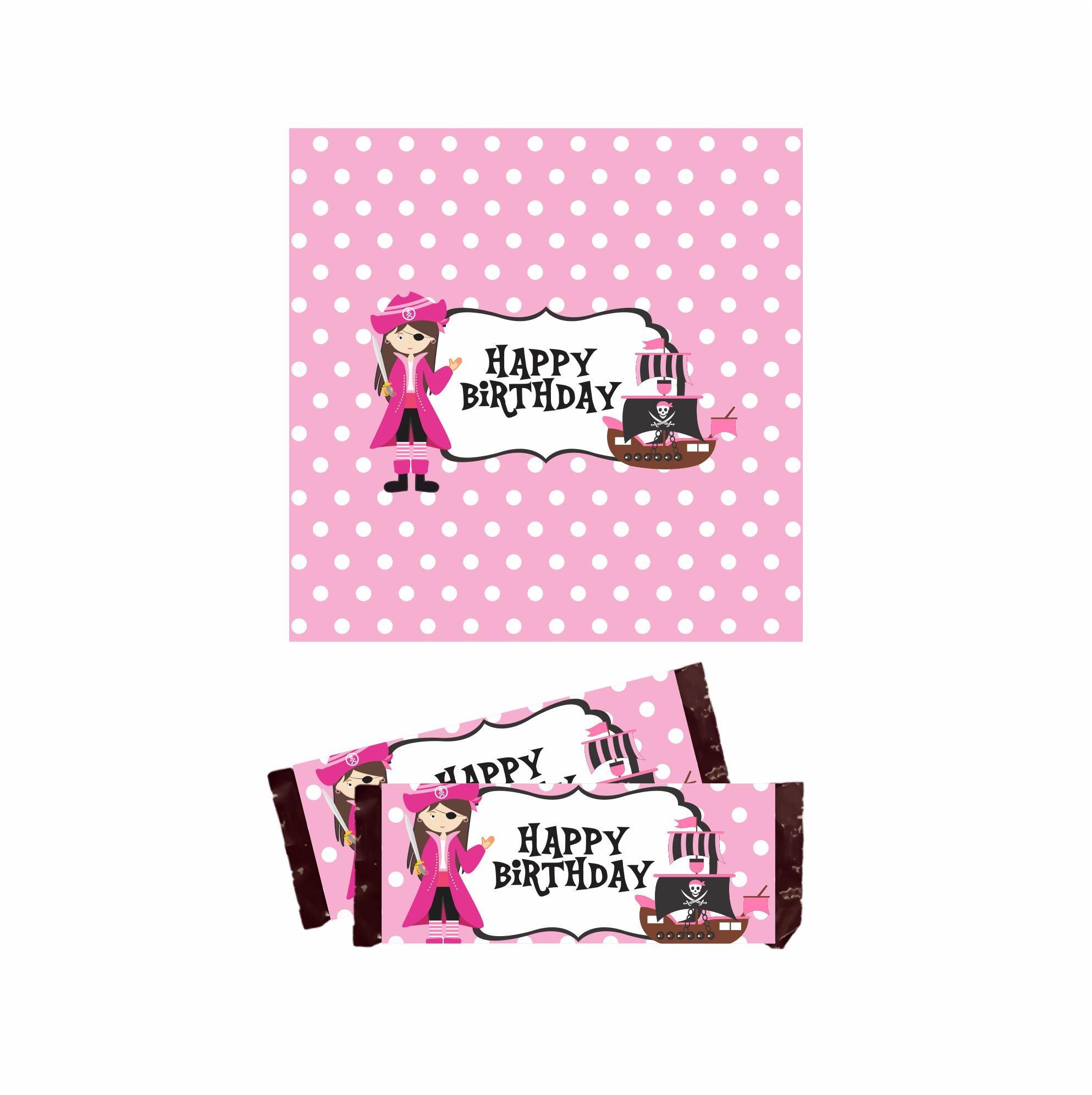 Girly Pirate Theme Chocolate Wrappers THEME PARTIES Pretty UR Party   
