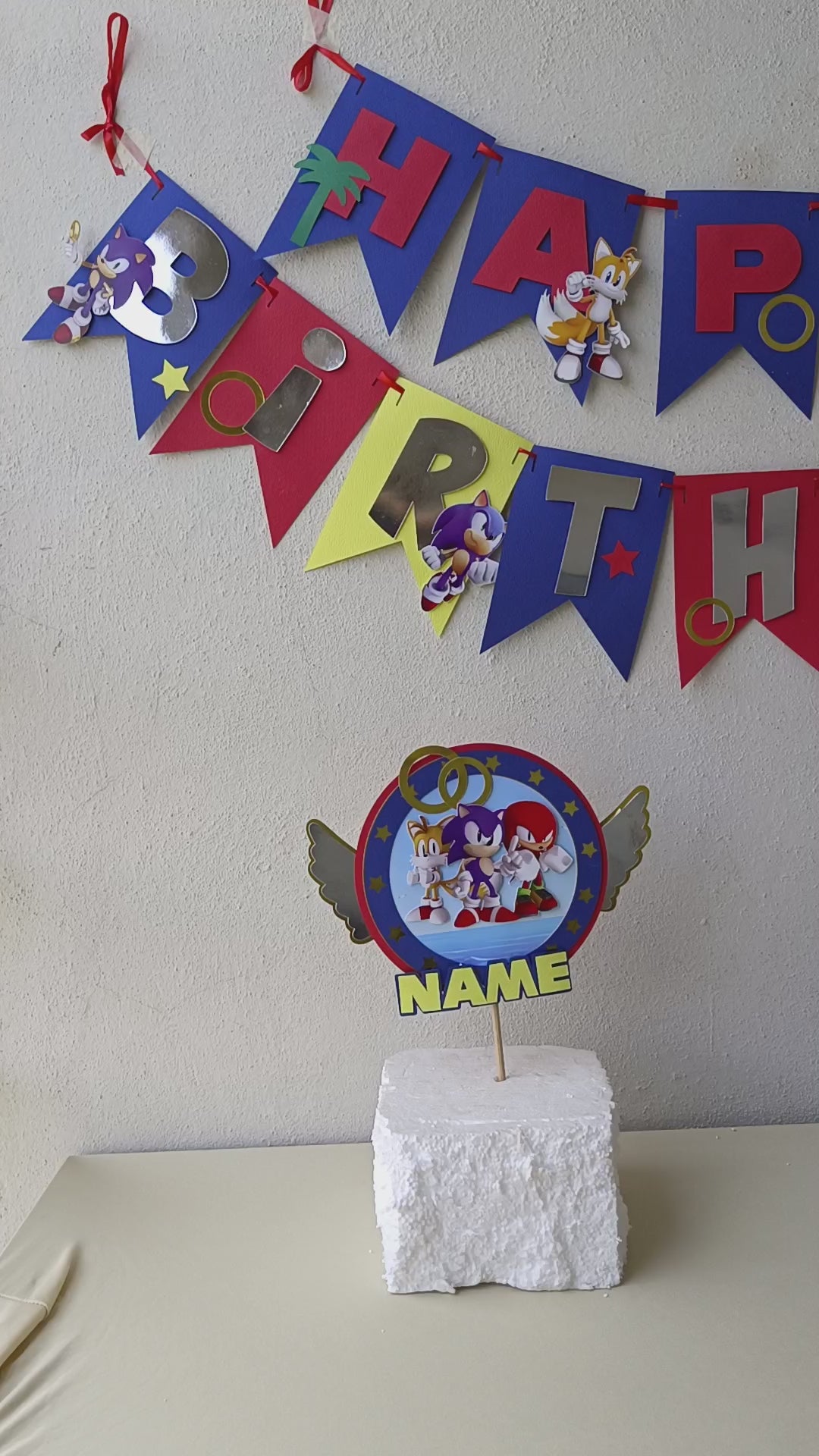 Handcrafted Sonic themed Birthday Party Pack