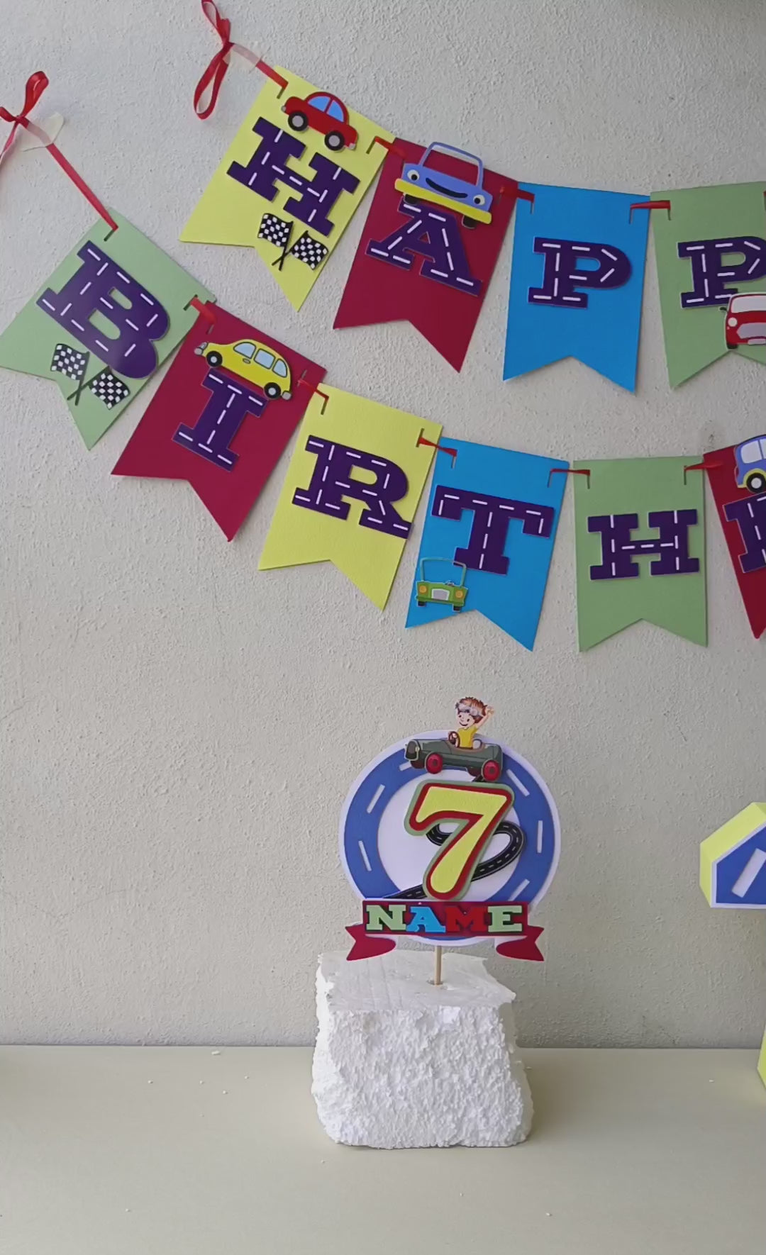 Handcrafted Cars themed Birthday Party Pack