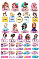 Princess theme Sticker Labels - Pack of 31 BACK TO SCHOOL PRETTY UR PARTY