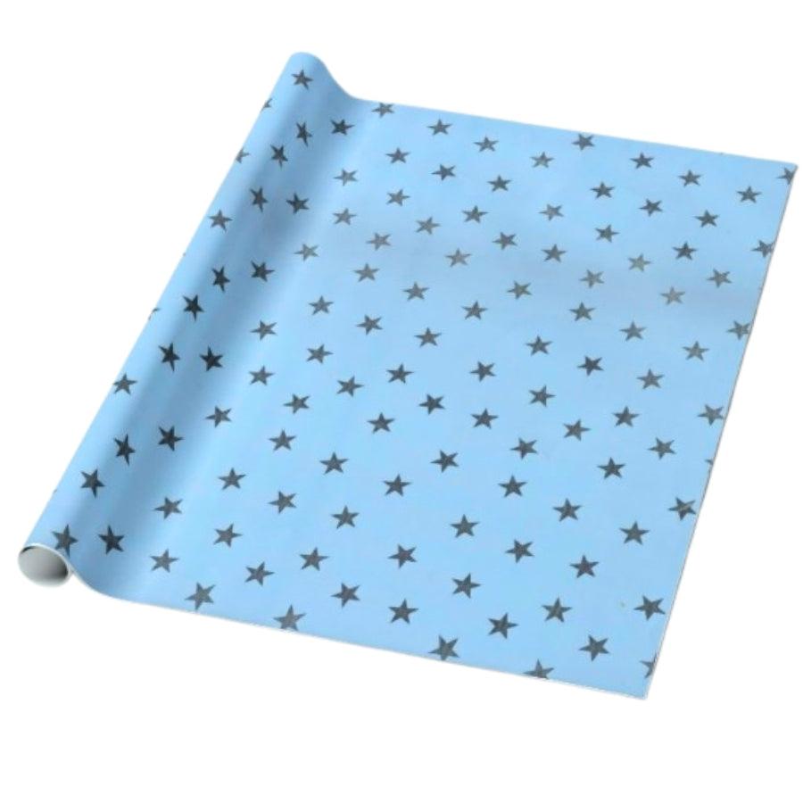 Blue and silver stars Wrapping paper (pack of 5) – PRETTY UR PARTY
