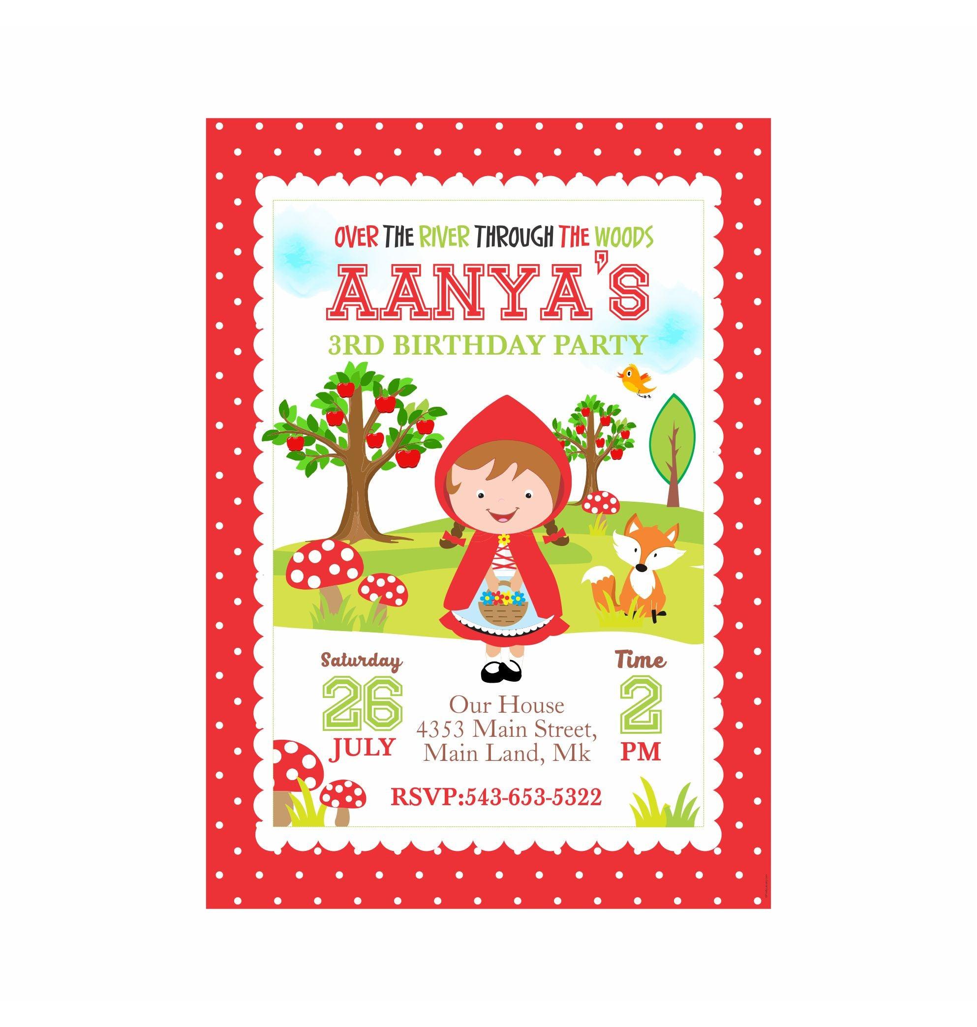 Little Red Riding Hood Theme E-Invitations ALL PARTY SUPPLIES Pretty UR Party   