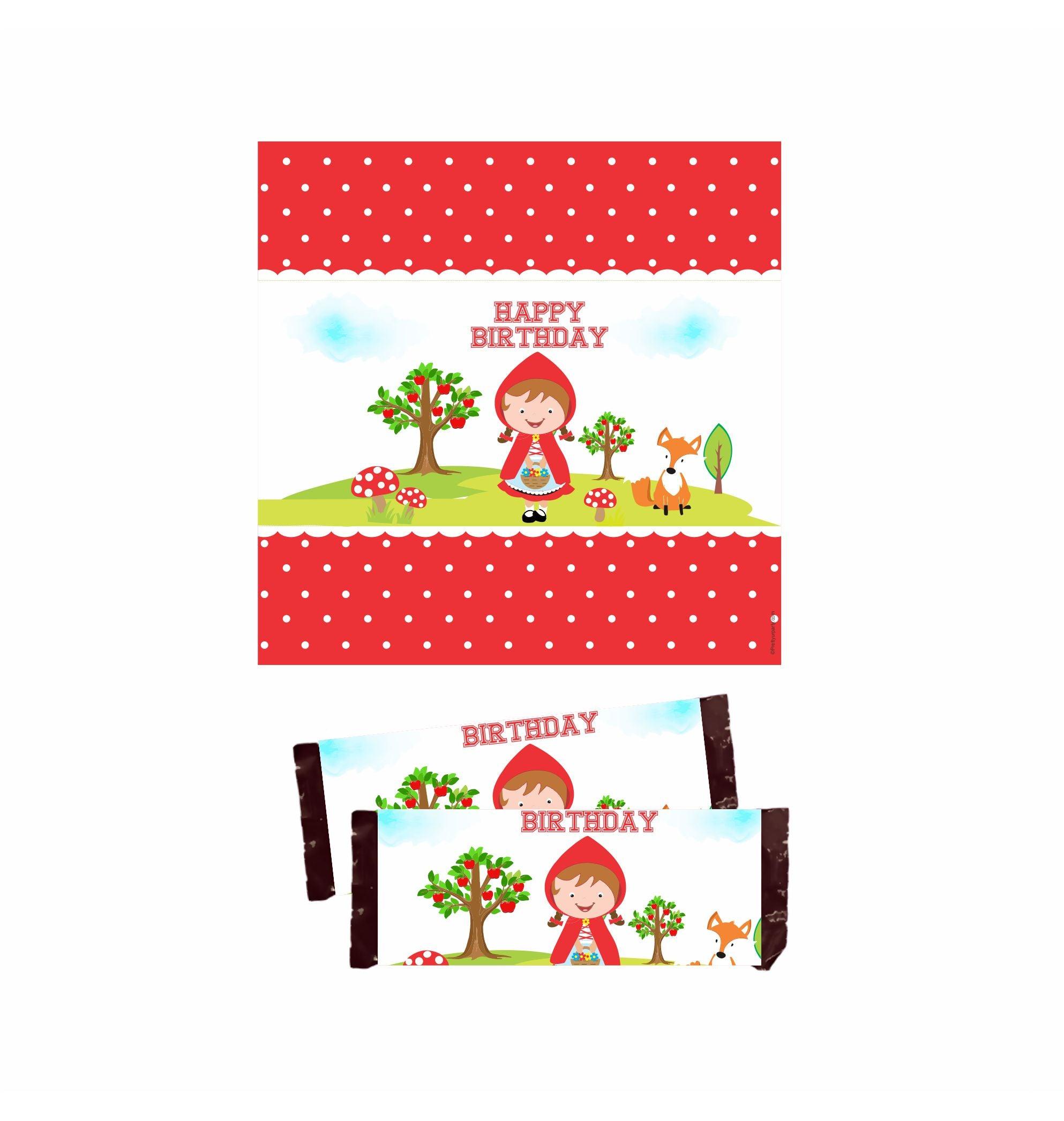 Little Red Riding Hood Theme Chocolate Wrappers THEME PARTIES Pretty UR Party   
