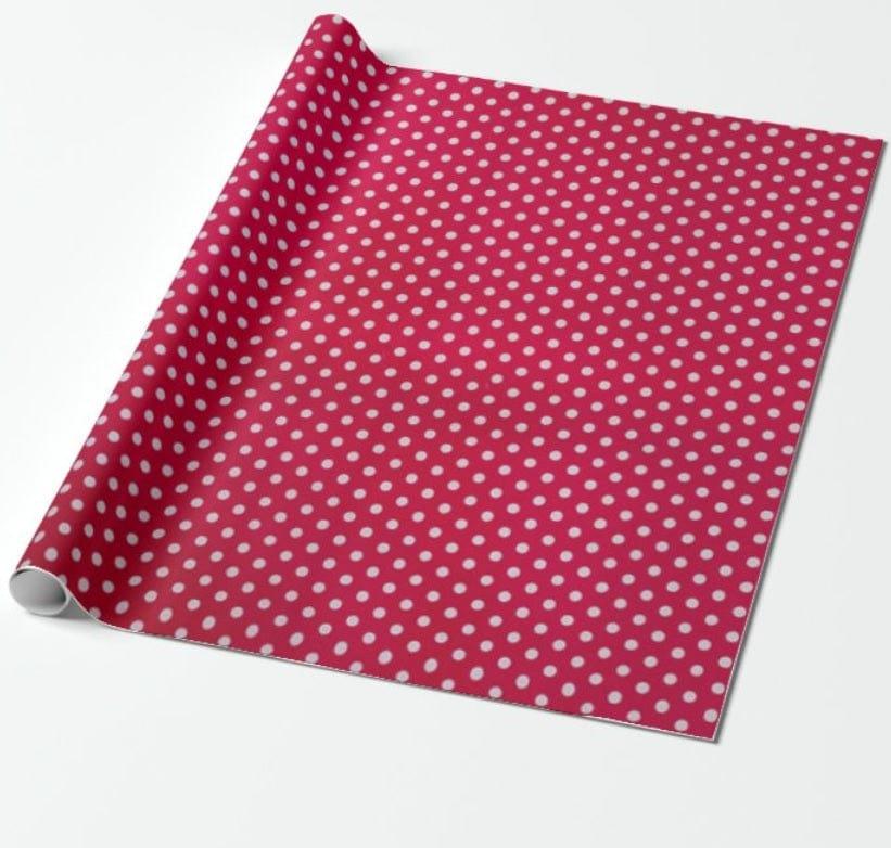 Red small Polka dots Wrapping Paper (Pack of 5) ACCESSORIES Pretty UR Party   