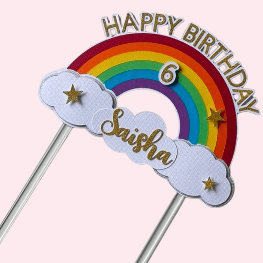 Rainbow theme Cake Topper – PRETTY UR PARTY