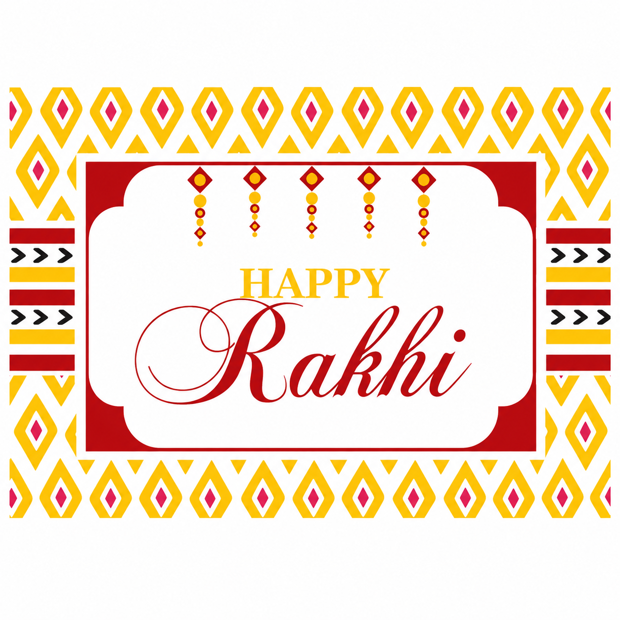 Red and Yellow Pattern Rakhi Theme Table Mats