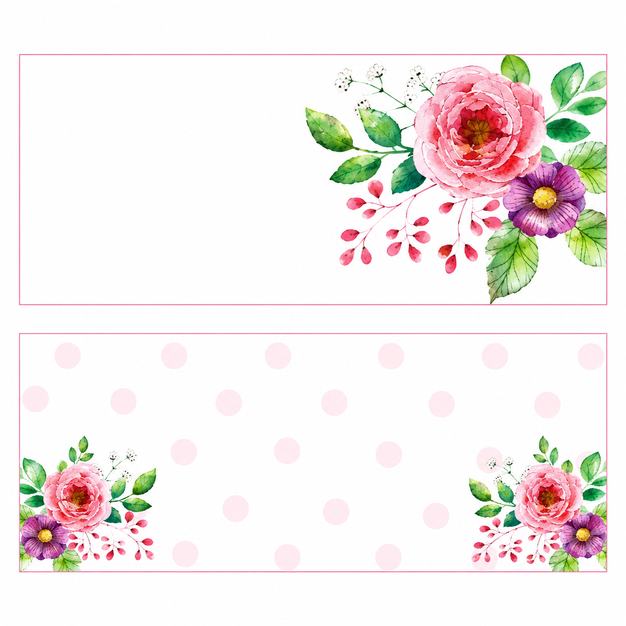 Pink and Green Floral Rakhi Food Labels / Buffet Table Cards